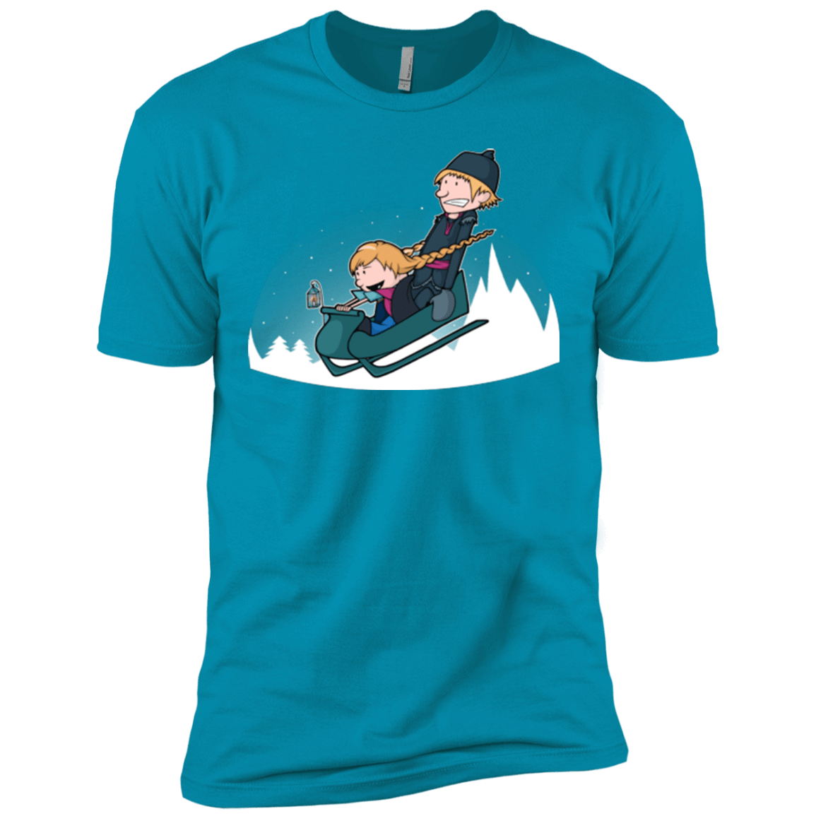 T-Shirts Turquoise / X-Small A Snowy Ride Men's Premium T-Shirt