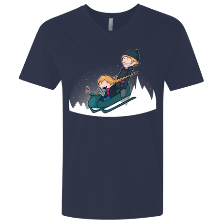 T-Shirts Midnight Navy / X-Small A Snowy Ride Men's Premium V-Neck