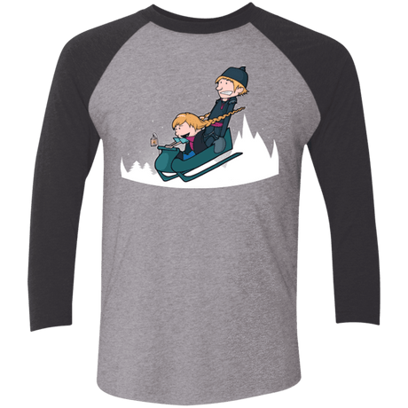 T-Shirts Premium Heather/ Vintage Black / X-Small A Snowy Ride Men's Triblend 3/4 Sleeve