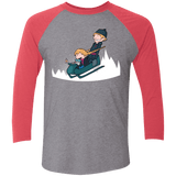 T-Shirts Premium Heather/ Vintage Red / X-Small A Snowy Ride Men's Triblend 3/4 Sleeve
