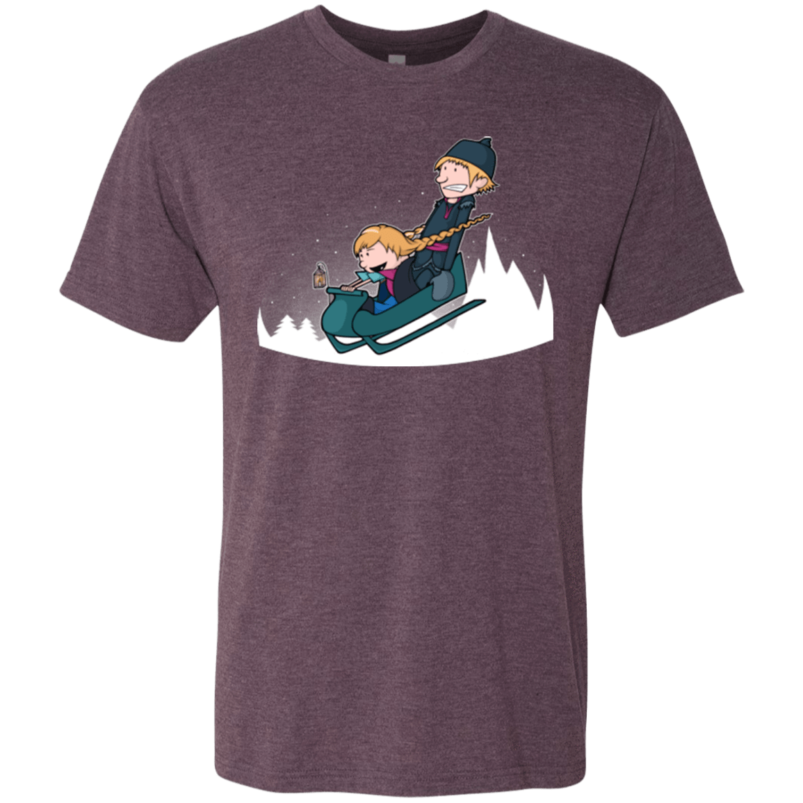 T-Shirts Vintage Purple / Small A Snowy Ride Men's Triblend T-Shirt