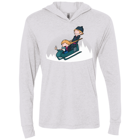 T-Shirts Heather White / X-Small A Snowy Ride Triblend Long Sleeve Hoodie Tee