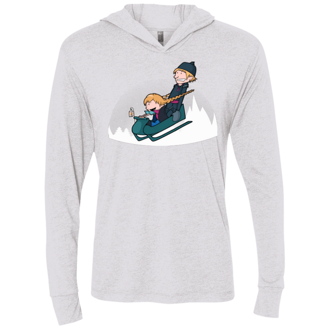 T-Shirts Heather White / X-Small A Snowy Ride Triblend Long Sleeve Hoodie Tee