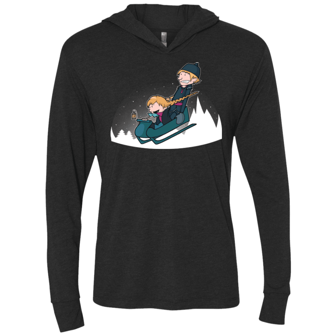 T-Shirts Vintage Black / X-Small A Snowy Ride Triblend Long Sleeve Hoodie Tee