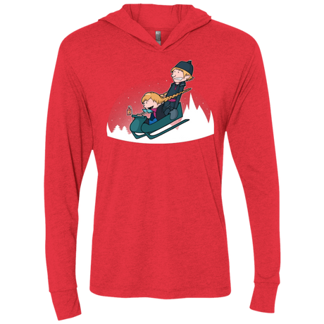 T-Shirts Vintage Red / X-Small A Snowy Ride Triblend Long Sleeve Hoodie Tee