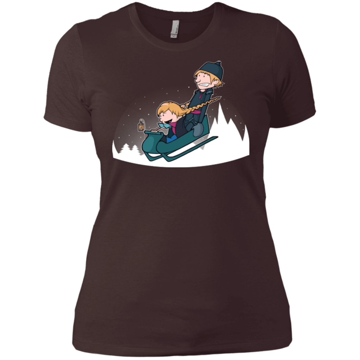 T-Shirts Dark Chocolate / X-Small A Snowy Ride Women's Premium T-Shirt