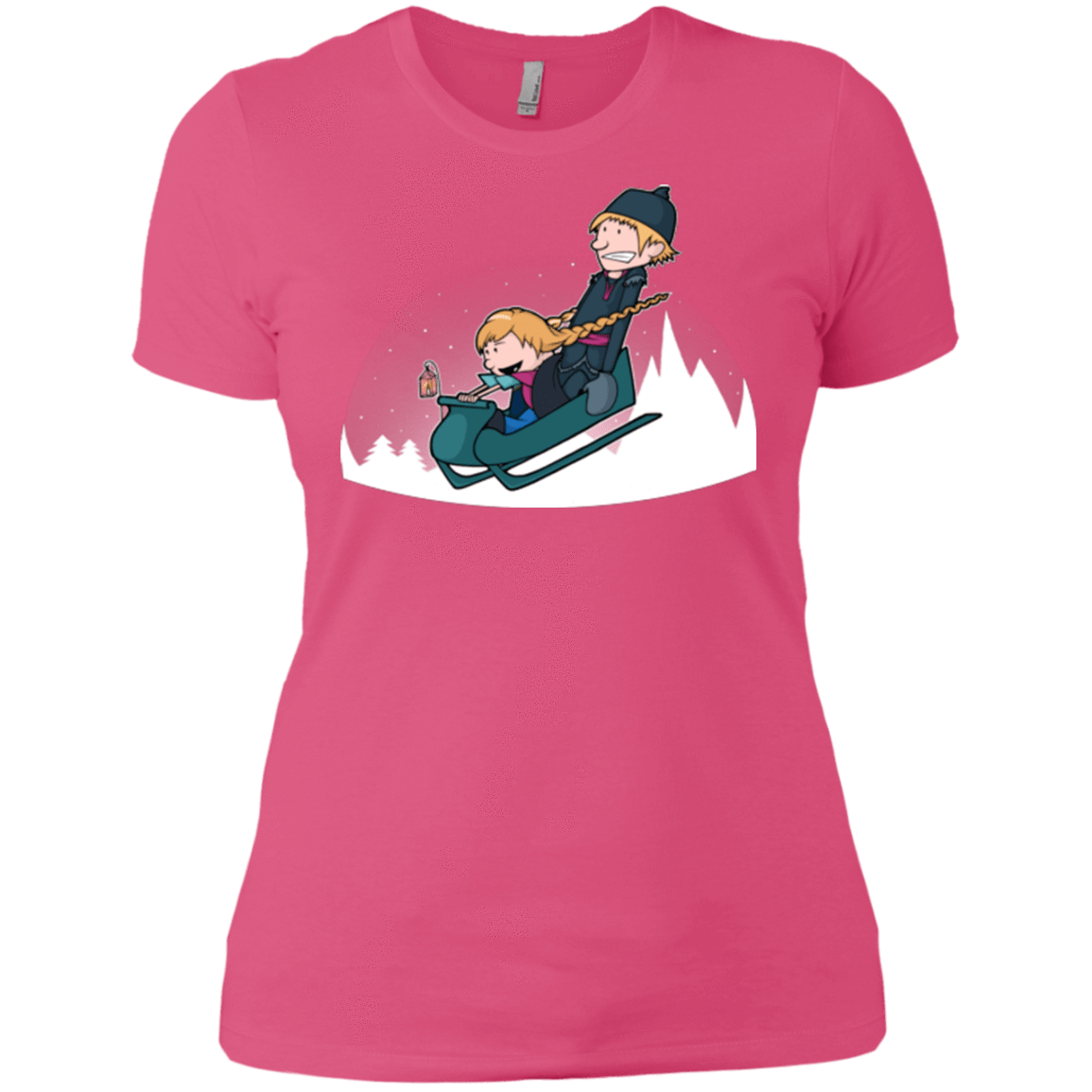 T-Shirts Hot Pink / X-Small A Snowy Ride Women's Premium T-Shirt