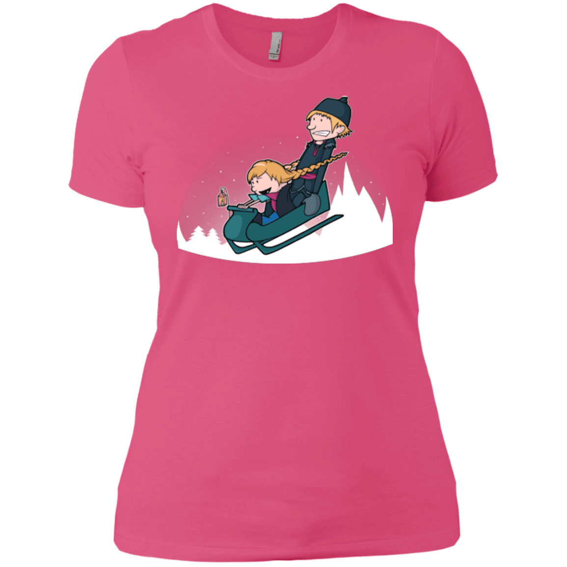 T-Shirts Hot Pink / X-Small A Snowy Ride Women's Premium T-Shirt