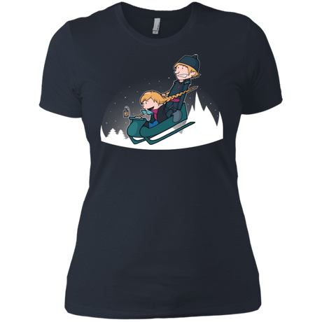 T-Shirts Indigo / X-Small A Snowy Ride Women's Premium T-Shirt