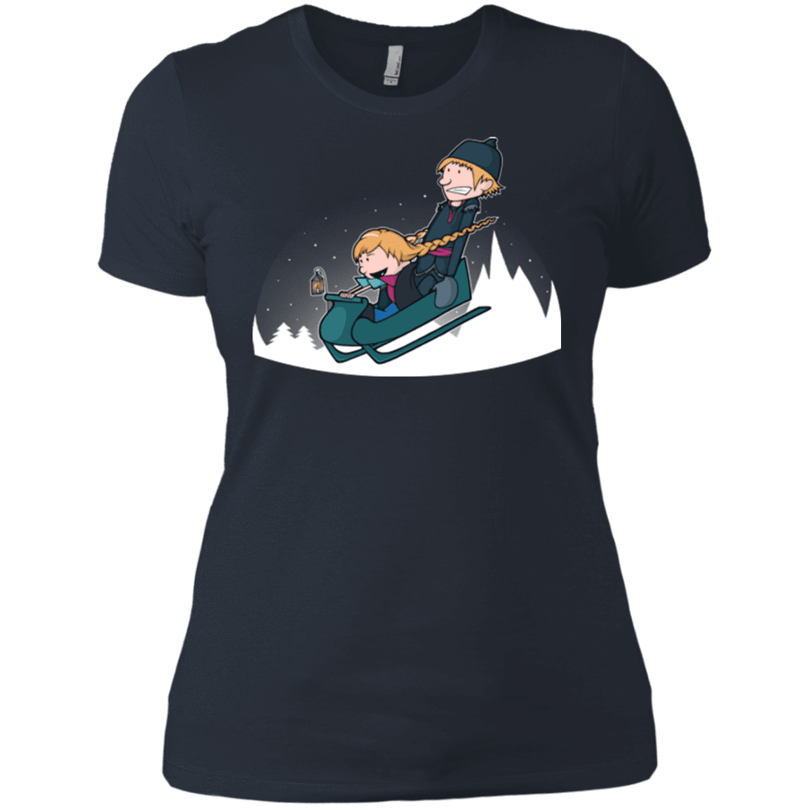 T-Shirts Indigo / X-Small A Snowy Ride Women's Premium T-Shirt