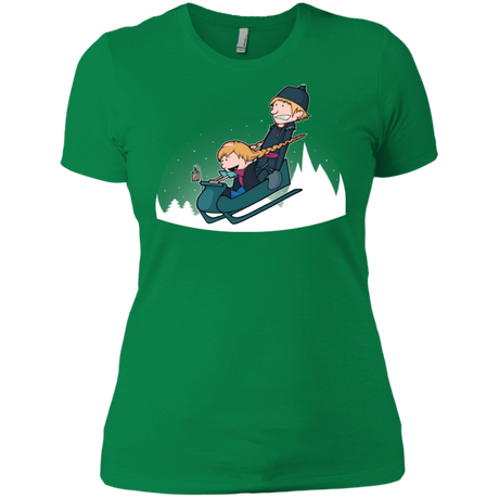 T-Shirts Kelly Green / X-Small A Snowy Ride Women's Premium T-Shirt
