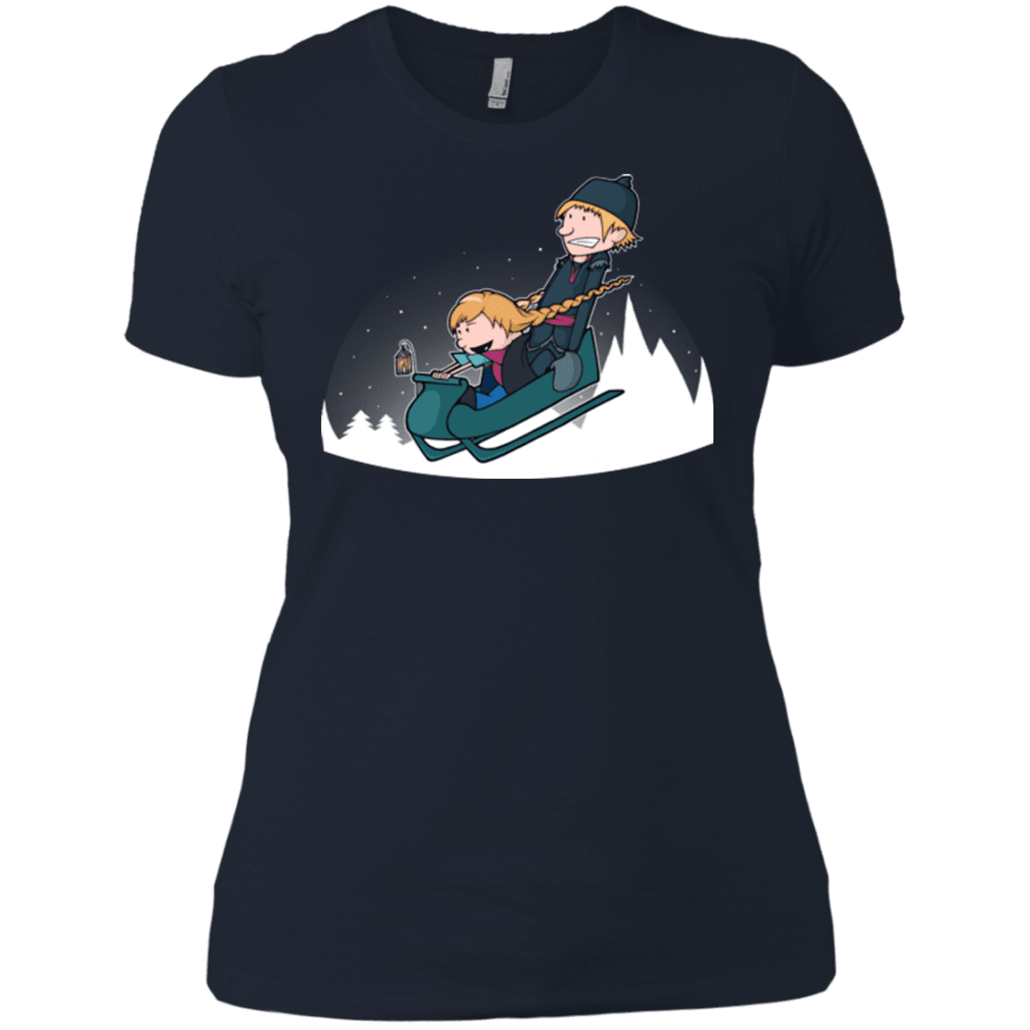 T-Shirts Midnight Navy / X-Small A Snowy Ride Women's Premium T-Shirt