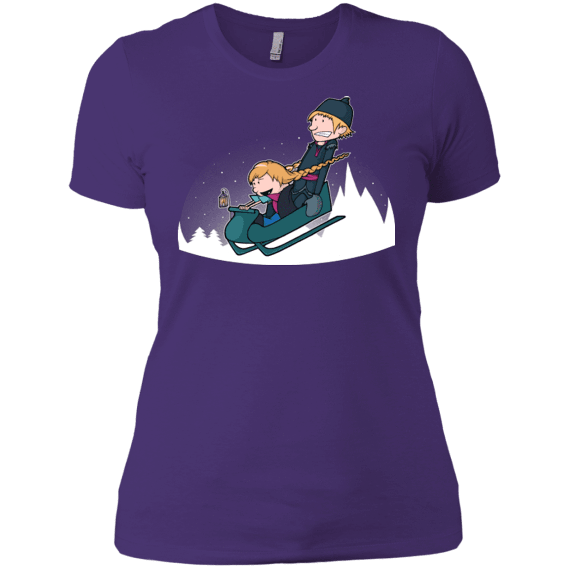 T-Shirts Purple / X-Small A Snowy Ride Women's Premium T-Shirt