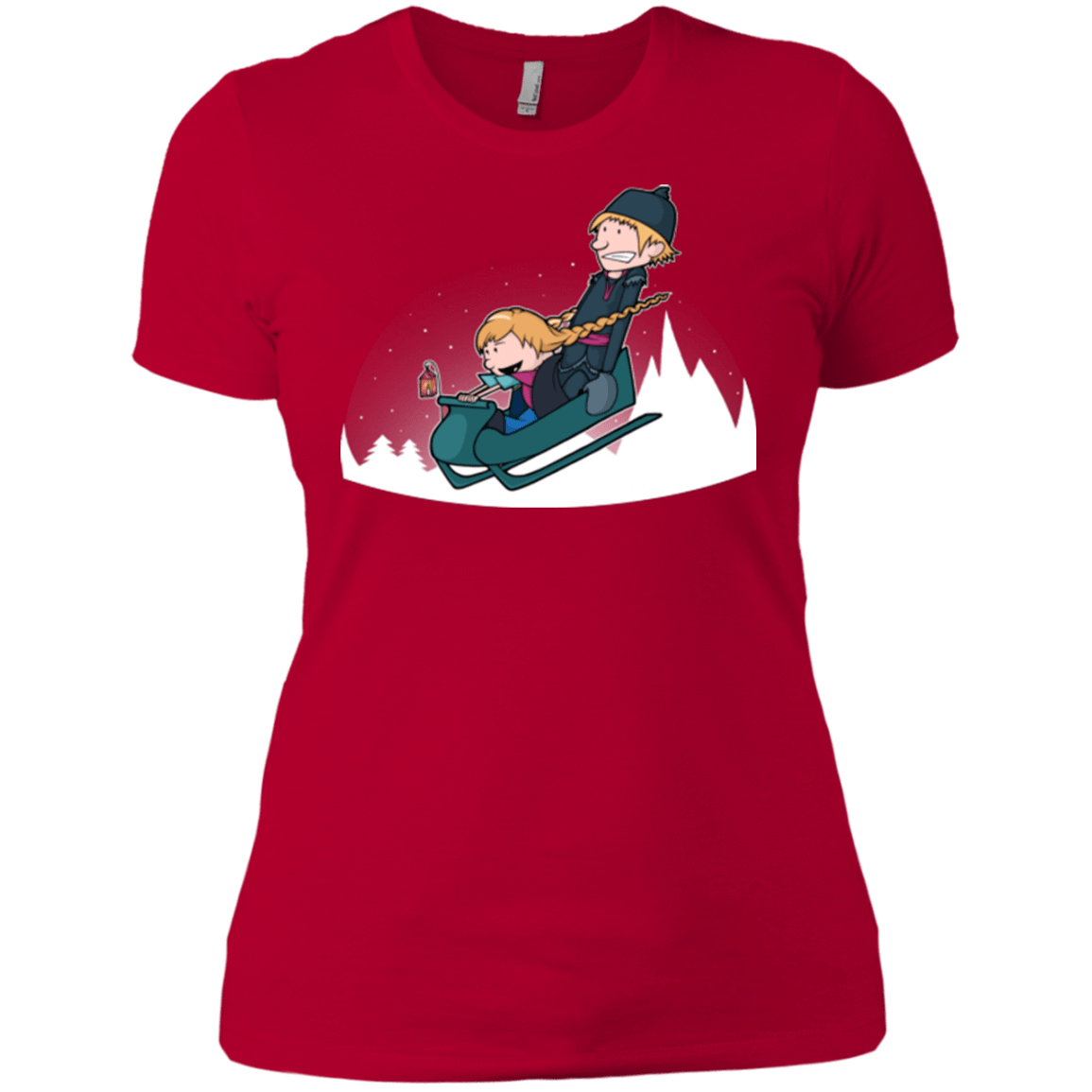 T-Shirts Red / X-Small A Snowy Ride Women's Premium T-Shirt