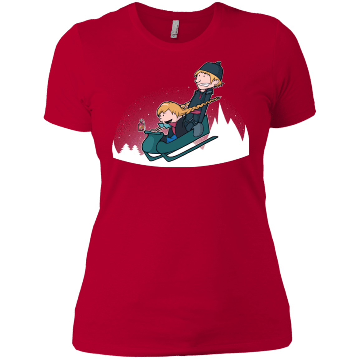 T-Shirts Red / X-Small A Snowy Ride Women's Premium T-Shirt