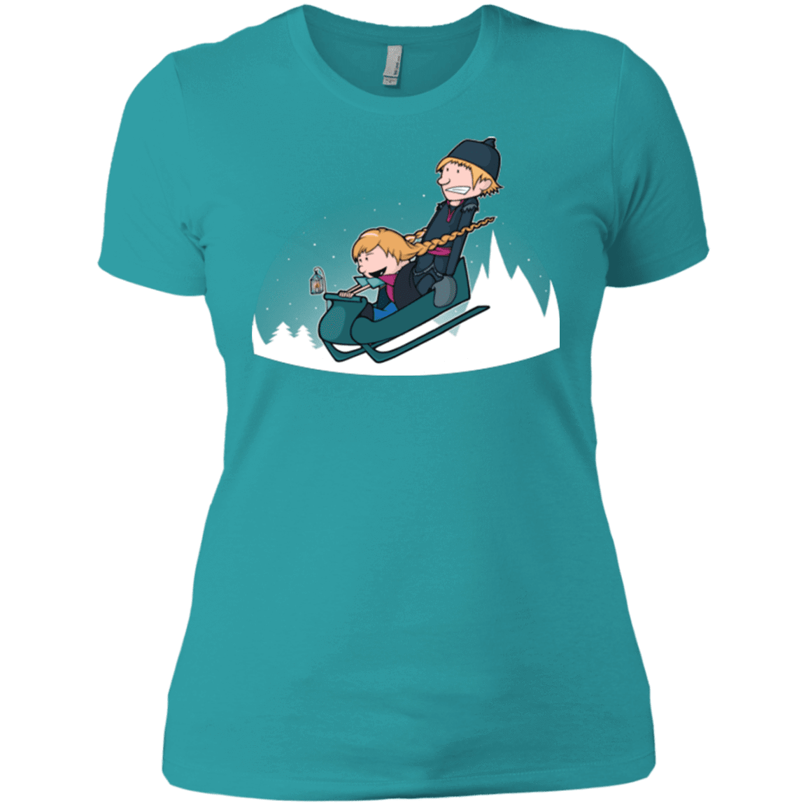 T-Shirts Tahiti Blue / X-Small A Snowy Ride Women's Premium T-Shirt