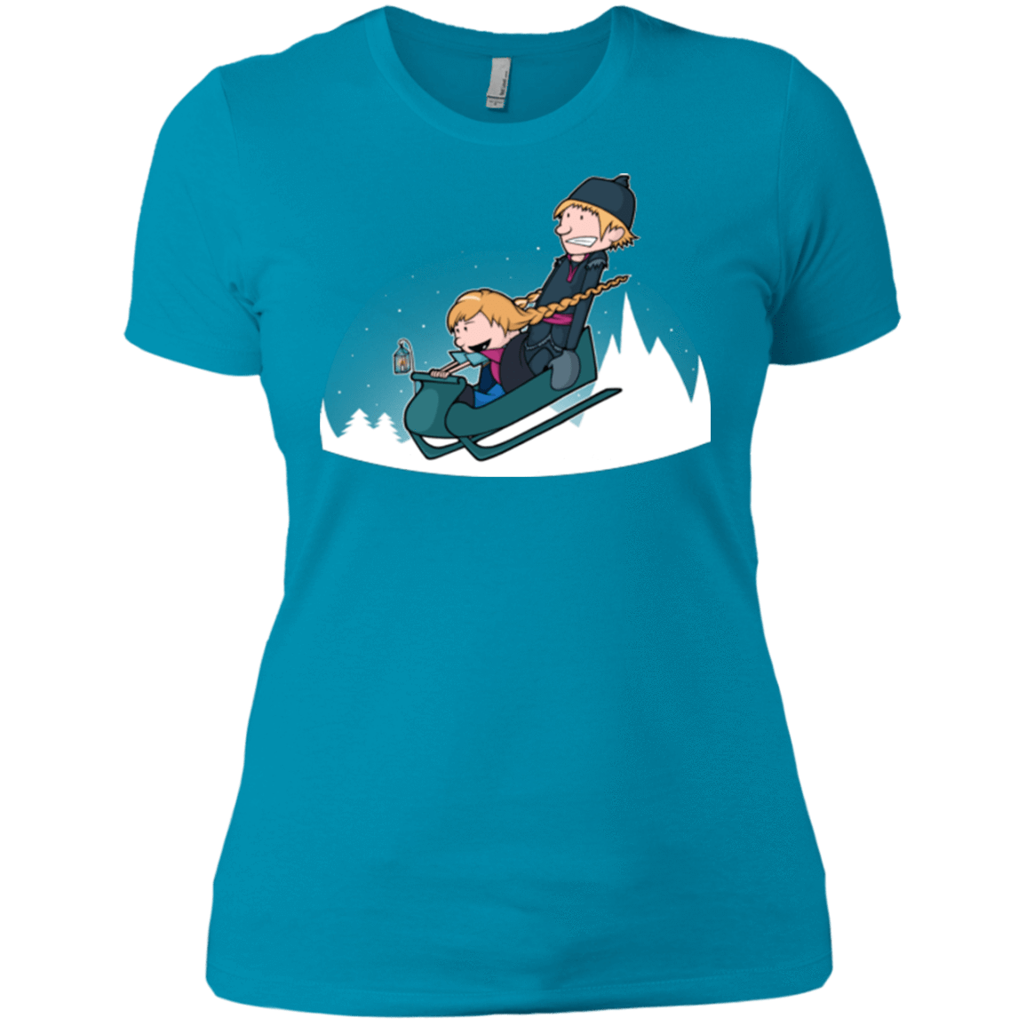 T-Shirts Turquoise / X-Small A Snowy Ride Women's Premium T-Shirt