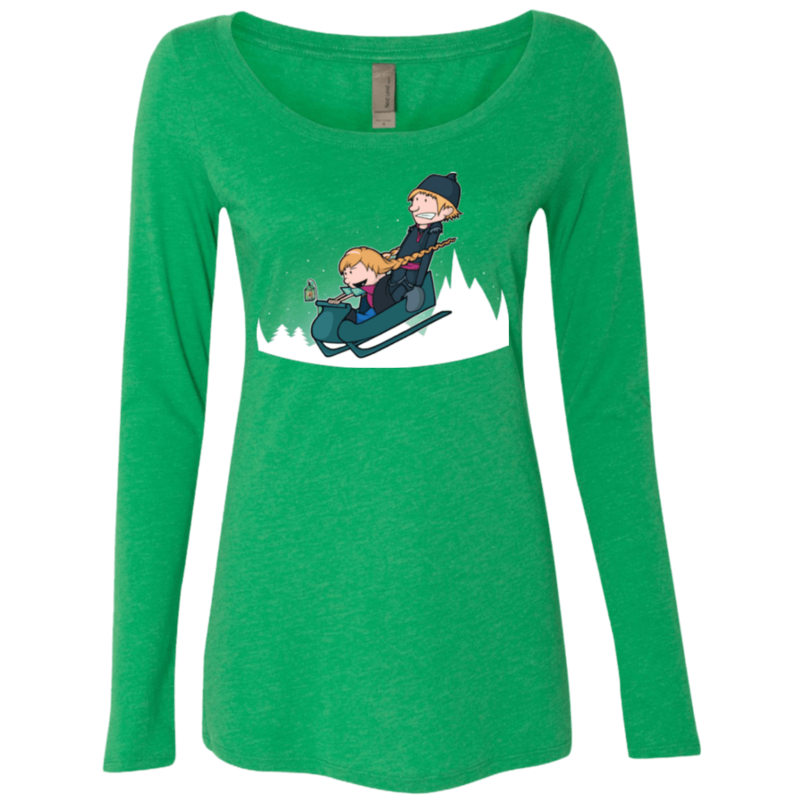 T-Shirts Envy / Small A Snowy Ride Women's Triblend Long Sleeve Shirt
