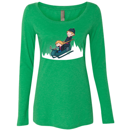 T-Shirts Envy / Small A Snowy Ride Women's Triblend Long Sleeve Shirt