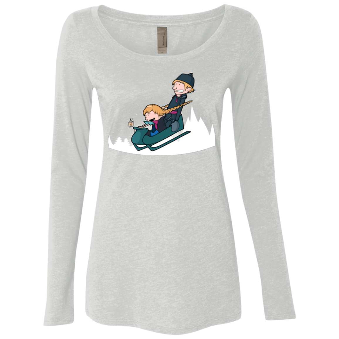 T-Shirts Heather White / Small A Snowy Ride Women's Triblend Long Sleeve Shirt