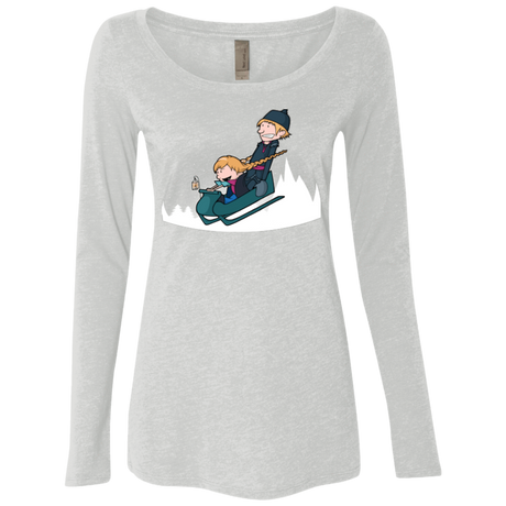 T-Shirts Heather White / Small A Snowy Ride Women's Triblend Long Sleeve Shirt