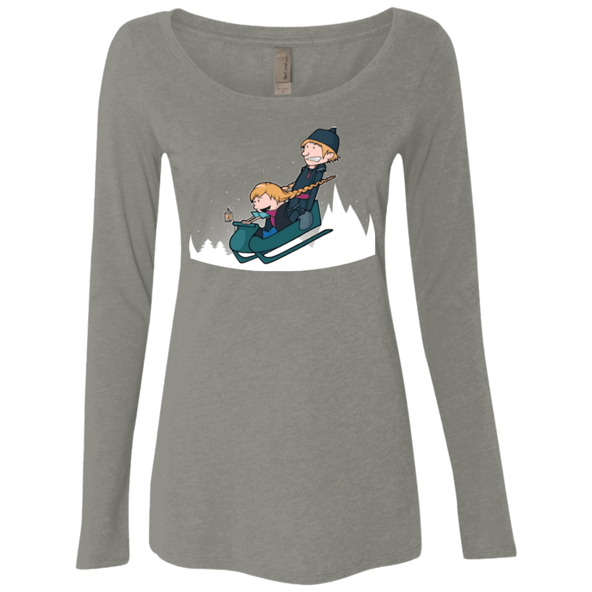 T-Shirts Venetian Grey / Small A Snowy Ride Women's Triblend Long Sleeve Shirt