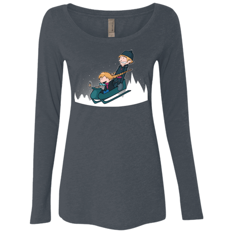 T-Shirts Vintage Navy / Small A Snowy Ride Women's Triblend Long Sleeve Shirt