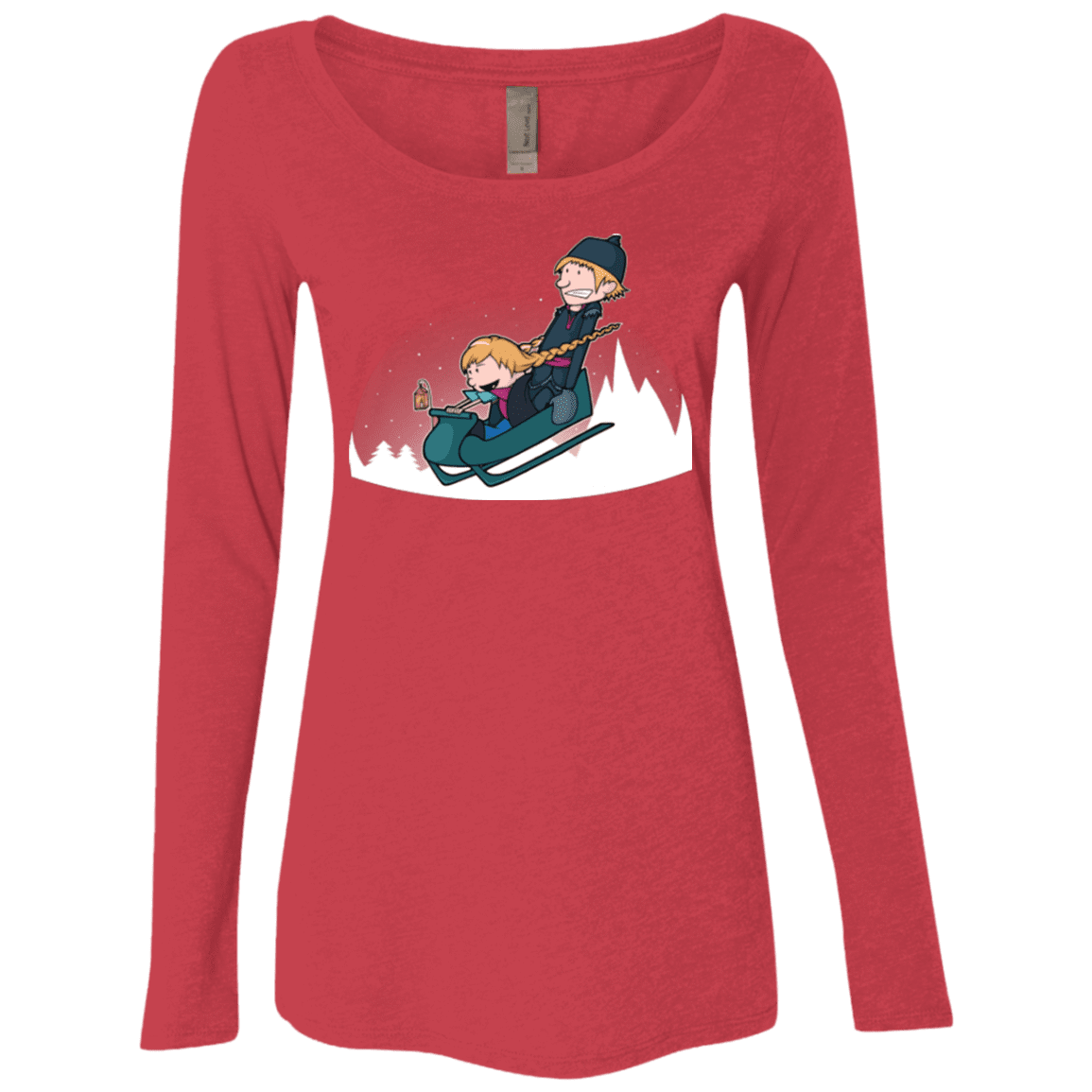 T-Shirts Vintage Red / Small A Snowy Ride Women's Triblend Long Sleeve Shirt