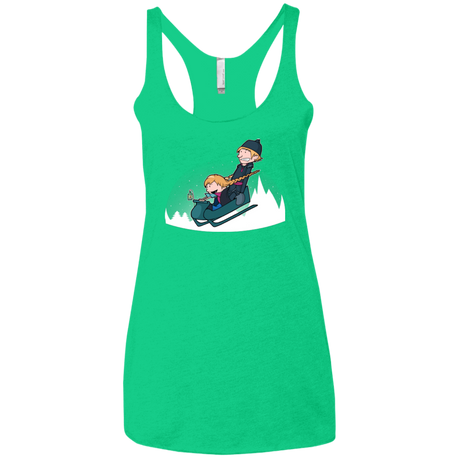 T-Shirts Envy / X-Small A Snowy Ride Women's Triblend Racerback Tank