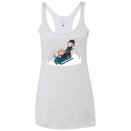 T-Shirts Heather White / X-Small A Snowy Ride Women's Triblend Racerback Tank