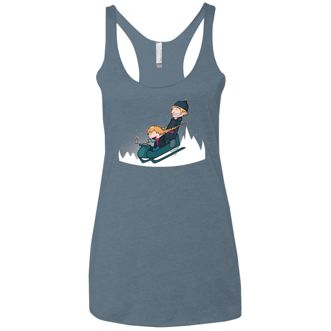 T-Shirts Indigo / X-Small A Snowy Ride Women's Triblend Racerback Tank