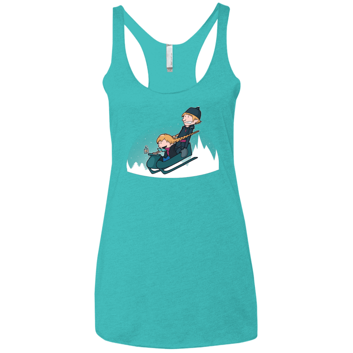 T-Shirts Tahiti Blue / X-Small A Snowy Ride Women's Triblend Racerback Tank