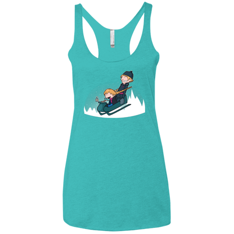 T-Shirts Tahiti Blue / X-Small A Snowy Ride Women's Triblend Racerback Tank