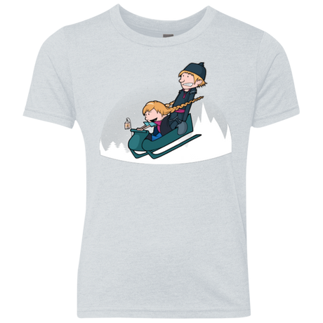 T-Shirts Heather White / YXS A Snowy Ride Youth Triblend T-Shirt