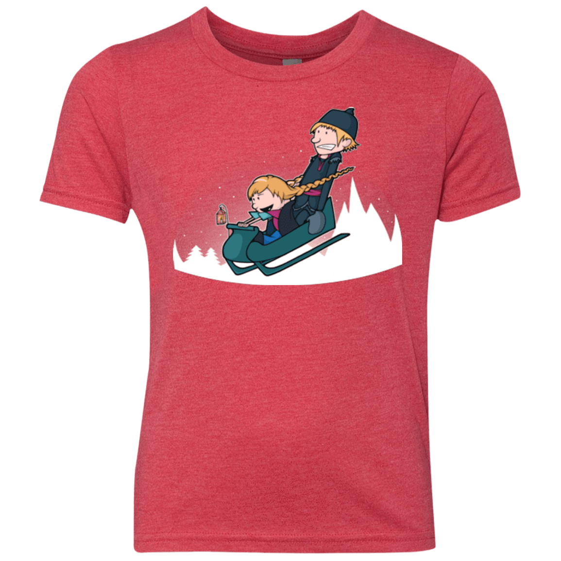 T-Shirts Vintage Red / YXS A Snowy Ride Youth Triblend T-Shirt