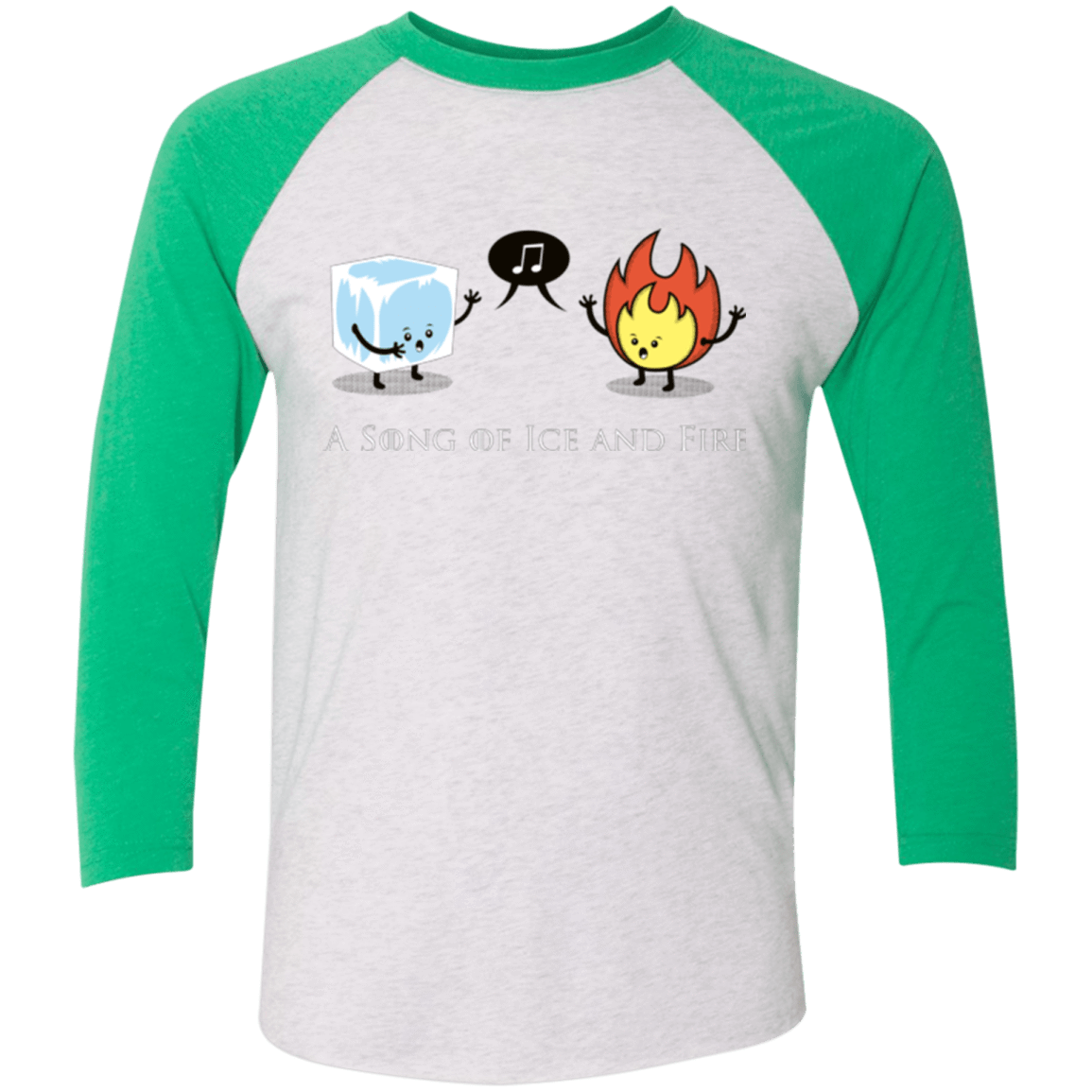 T-Shirts Heather White/Envy / X-Small A Song of Ice and Fire Men's Triblend 3/4 Sleeve