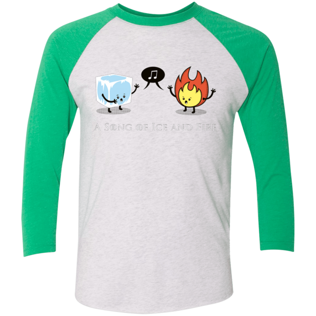 T-Shirts Heather White/Envy / X-Small A Song of Ice and Fire Men's Triblend 3/4 Sleeve