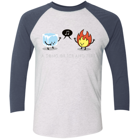 T-Shirts Heather White/Indigo / X-Small A Song of Ice and Fire Men's Triblend 3/4 Sleeve