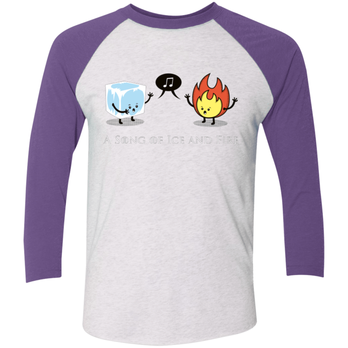 T-Shirts Heather White/Purple Rush / X-Small A Song of Ice and Fire Men's Triblend 3/4 Sleeve