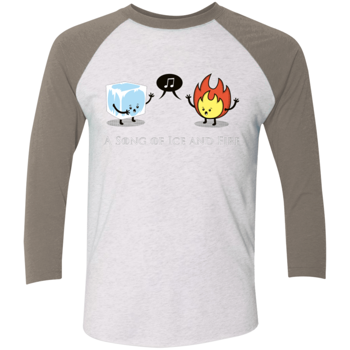 T-Shirts Heather White/Vintage Grey / X-Small A Song of Ice and Fire Men's Triblend 3/4 Sleeve