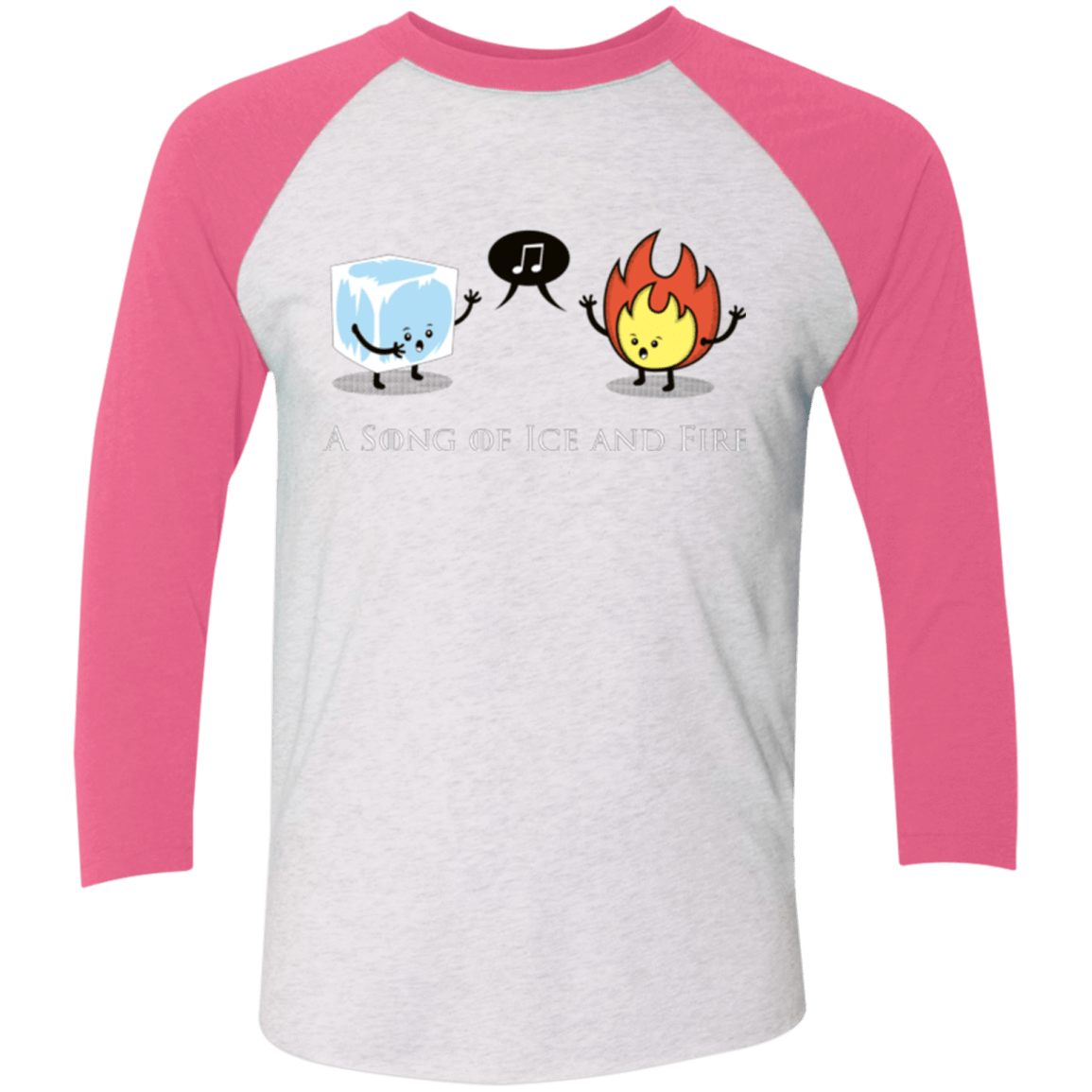 T-Shirts Heather White/Vintage Pink / X-Small A Song of Ice and Fire Men's Triblend 3/4 Sleeve