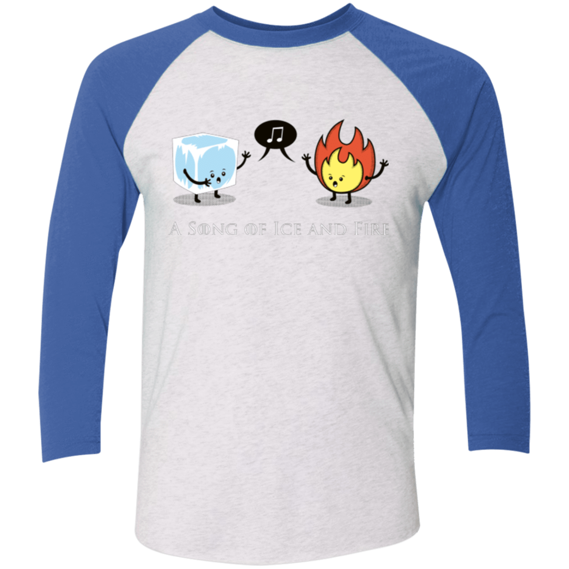 T-Shirts Heather White/Vintage Royal / X-Small A Song of Ice and Fire Men's Triblend 3/4 Sleeve