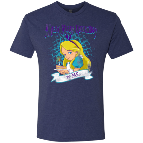 T-Shirts Vintage Navy / Small A Very Merry Un-Birthday Men's Triblend T-Shirt