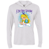 T-Shirts Heather White / X-Small A Very Merry Un-Birthday Triblend Long Sleeve Hoodie Tee