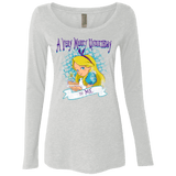 T-Shirts Heather White / Small A Very Merry Un-Birthday Women's Triblend Long Sleeve Shirt