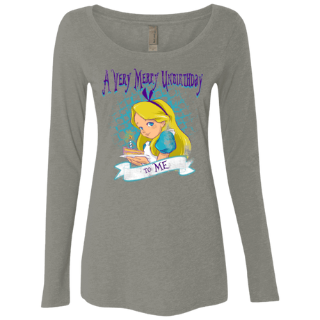 T-Shirts Venetian Grey / Small A Very Merry Un-Birthday Women's Triblend Long Sleeve Shirt