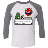 T-Shirts Heather White/Premium Heather / X-Small A Wild Cacodemon Men's Triblend 3/4 Sleeve