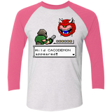 T-Shirts Heather White/Vintage Pink / X-Small A Wild Cacodemon Men's Triblend 3/4 Sleeve