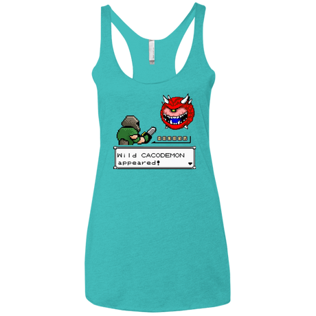 T-Shirts Tahiti Blue / X-Small A Wild Cacodemon Women's Triblend Racerback Tank