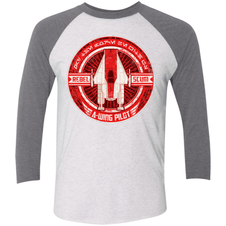 T-Shirts Heather White/Premium Heather / X-Small A-Wing Men's Triblend 3/4 Sleeve